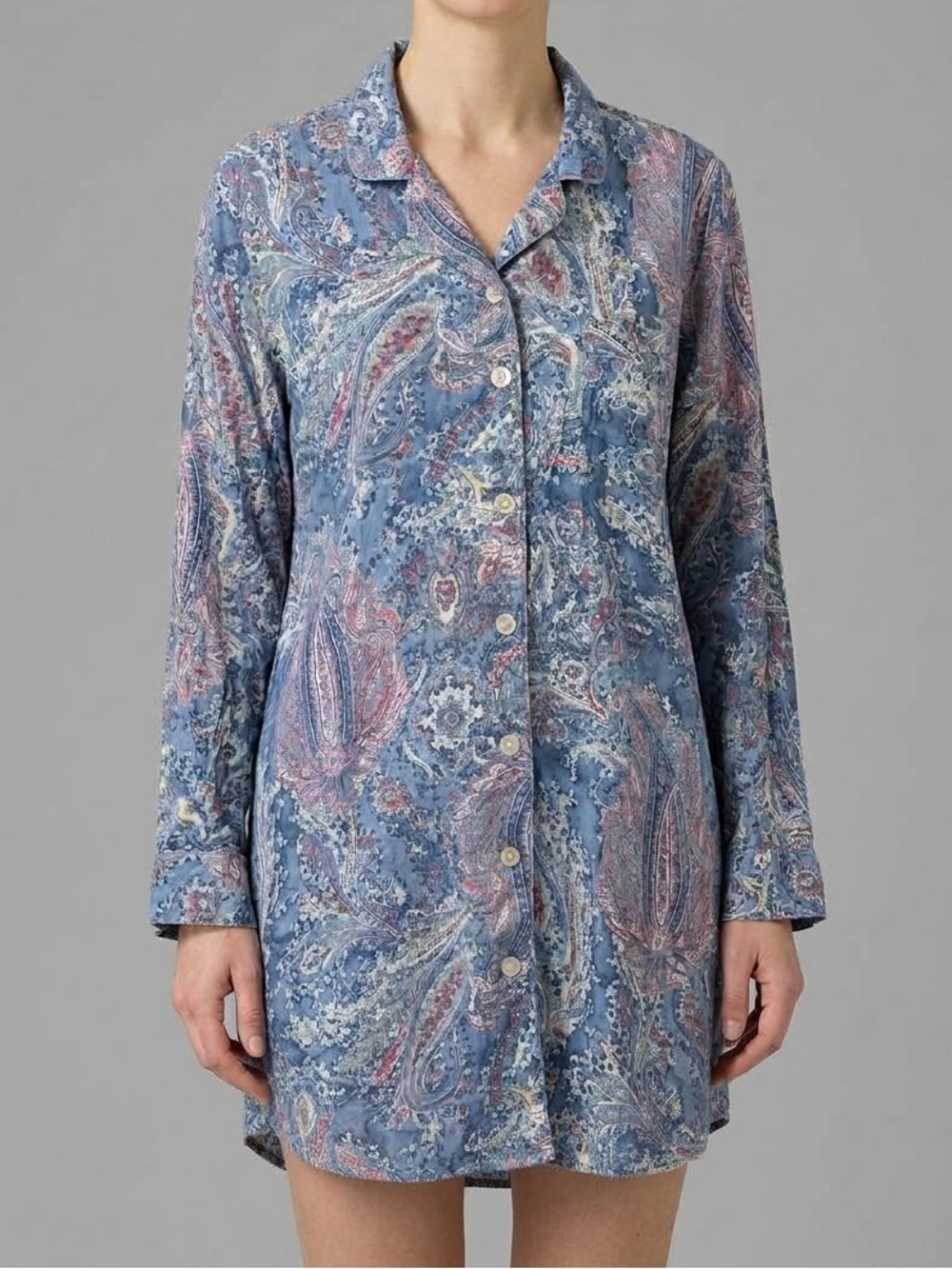 Ralph Lauren Paisley Floral Pajama Shirt Dress Button Down Size 2X Women’s PJ